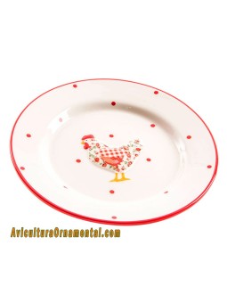 Plato de cerámica Gallina Roja