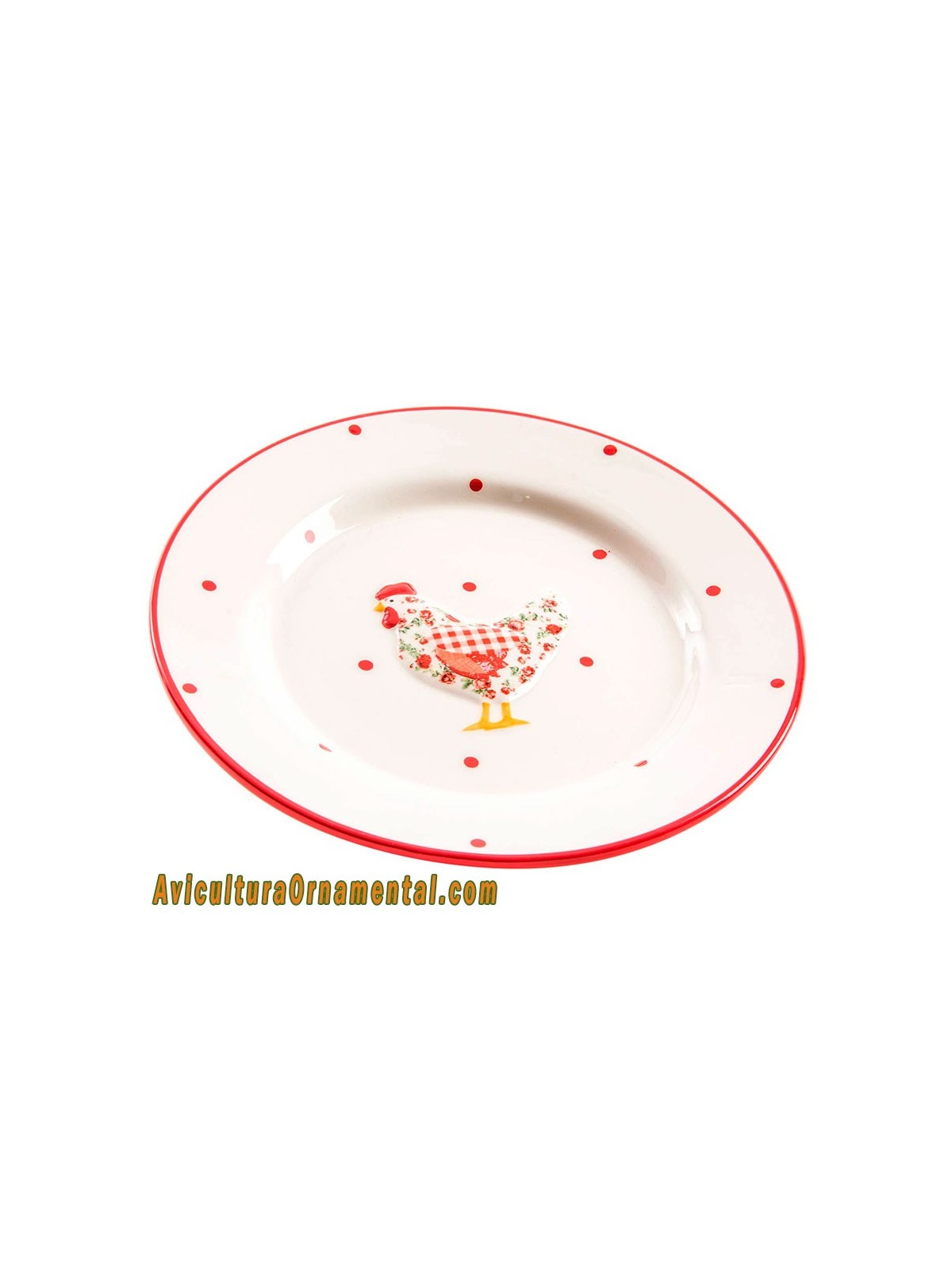 Plato de cerámica Gallina Roja