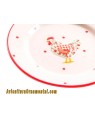 Plato de cerámica Gallina Roja detalle