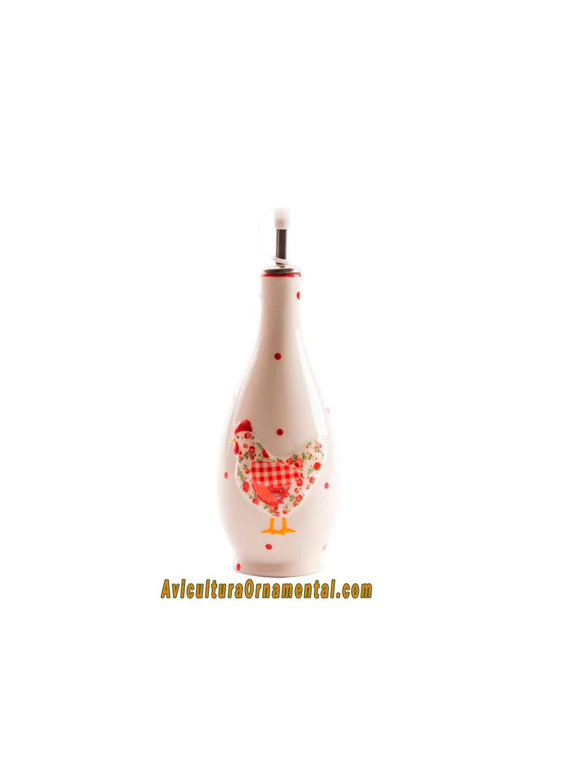 Aceitera vinagrera de cerámica Gallina Roja