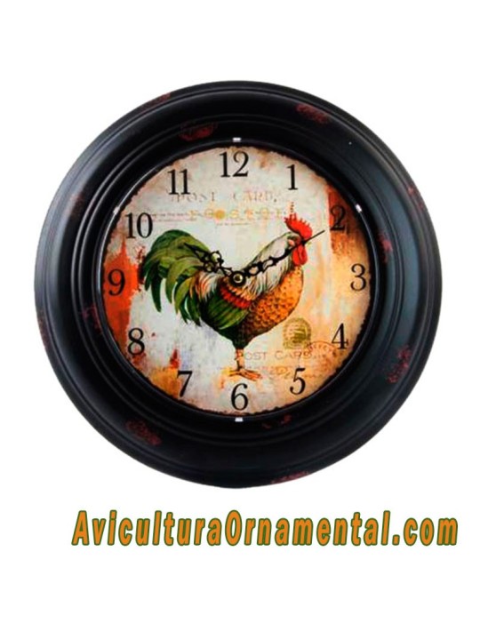 Reloj pared metal gallo2