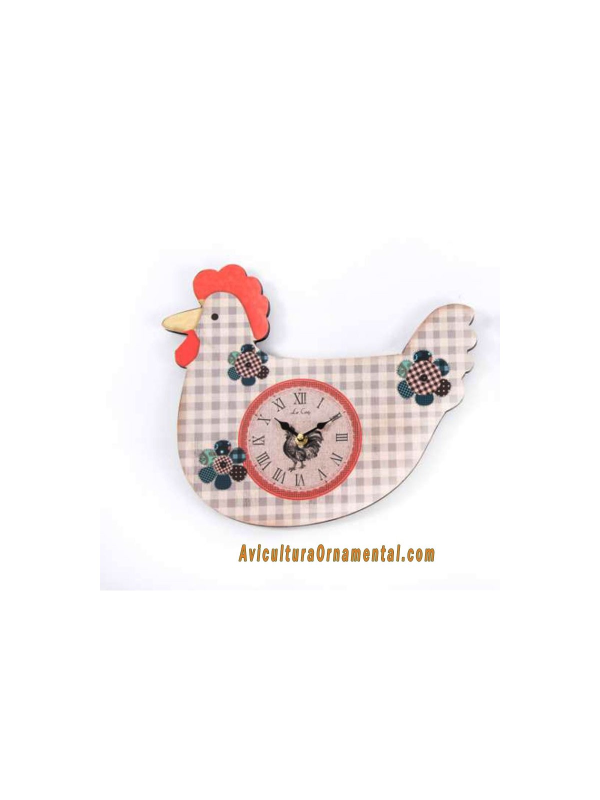 Reloj pared de madera Gallina
