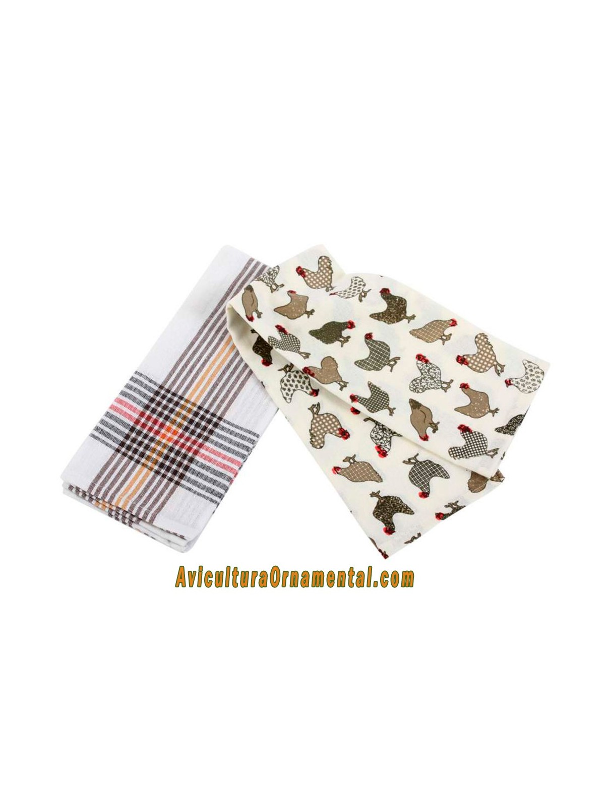 Set de 2 Trapos de Cocina algodón Gallina
