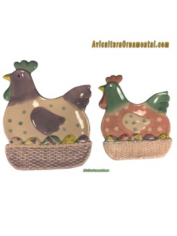 Set de 2 Bandejas de cerámica Gallina