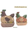 Set de 2 Bandejas de cerámica Gallina