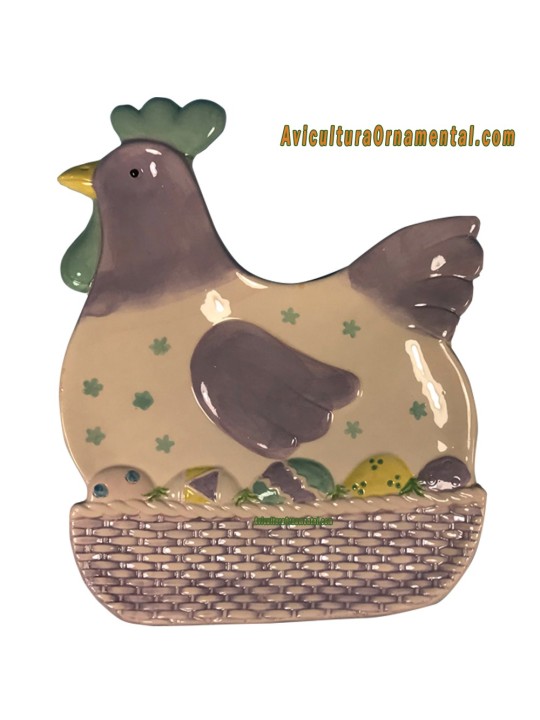 Set de 2 Bandejas de cerámica Gallina