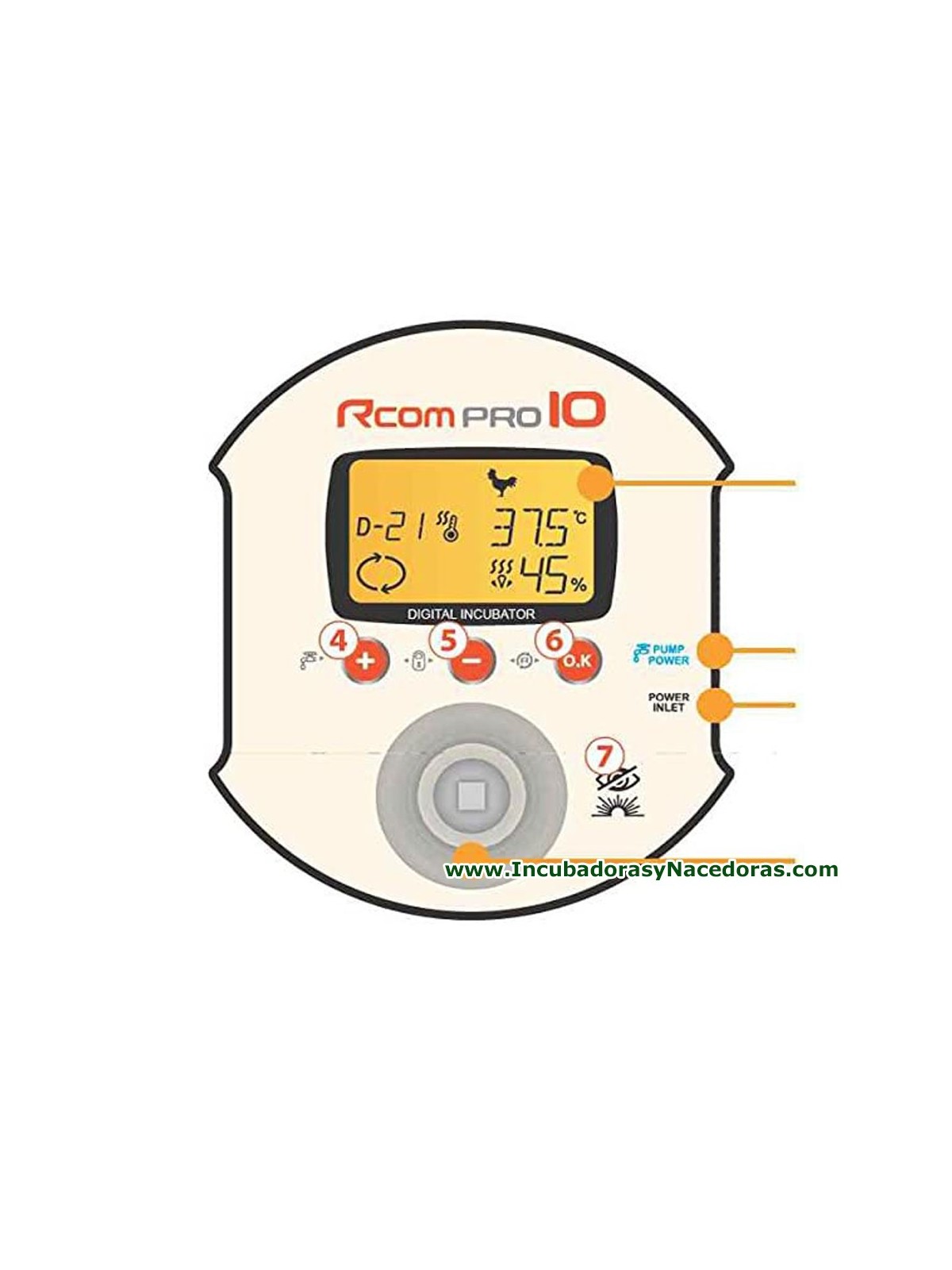 Incubadora Rcom 10 PRO PLUS pantalla