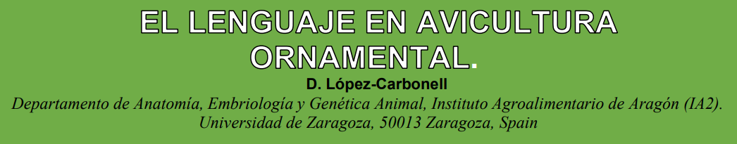El lenguaje en Avicultura Ornamental